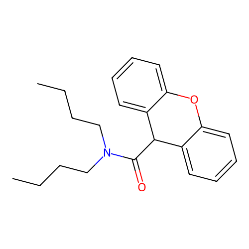 N,N-dibutyl-9H-xanthene-9-carboxamide structure