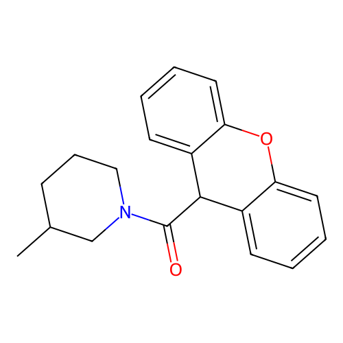 (3-methylpiperidin-1-yl)(9H-xanthen-9-yl)methanone structure