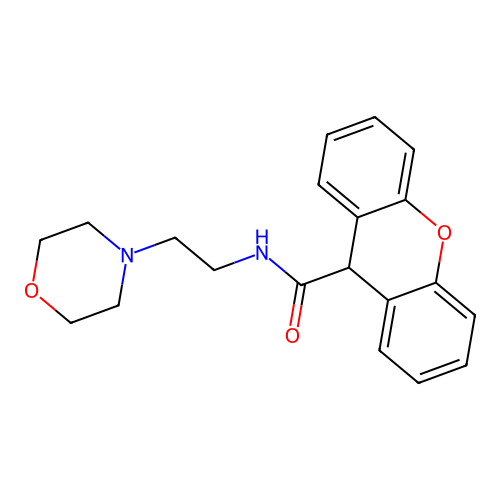 N-(2-morpholin-4-ylethyl)-9H-xanthene-9-carboxamide structure