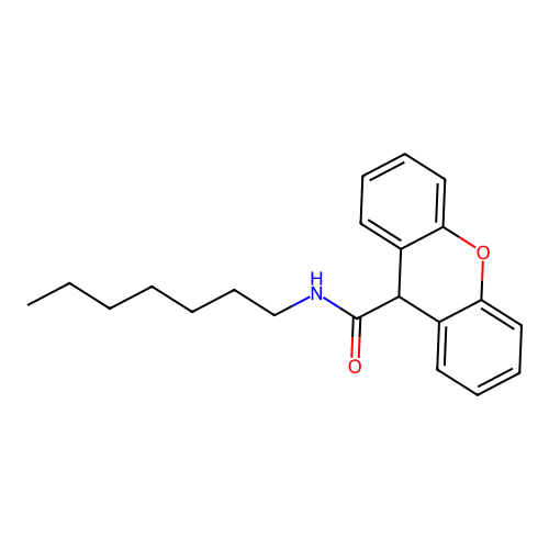 N-heptyl-9H-xanthene-9-carboxamide structure