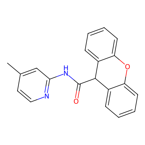 N-(4-methylpyridin-2-yl)-9H-xanthene-9-carboxamide structure