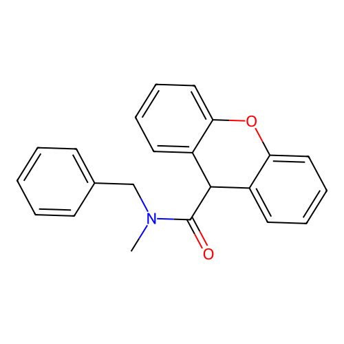 N-benzyl-N-methyl-9H-xanthene-9-carboxamide structure