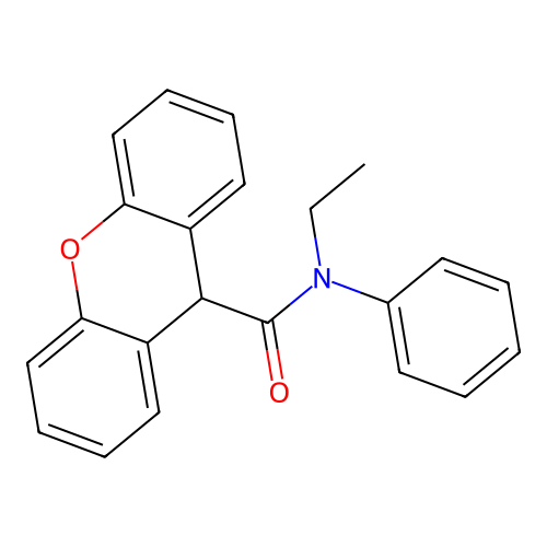 N-ethyl-N-phenyl-9H-xanthene-9-carboxamide structure