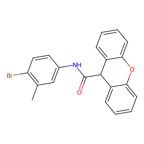N-(4-bromo-3-methylphenyl)-9H-xanthene-9-carboxamide structure
