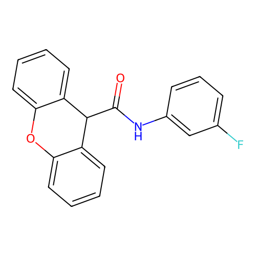 N-(3-fluorophenyl)-9H-xanthene-9-carboxamide structure