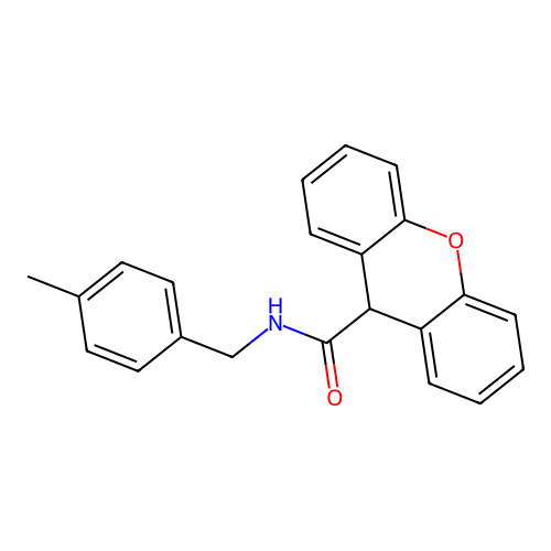 N-[(4-methylphenyl)methyl]-9H-xanthene-9-carboxamide structure