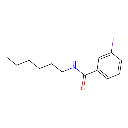 N-hexyl-3-iodobenzamide structure