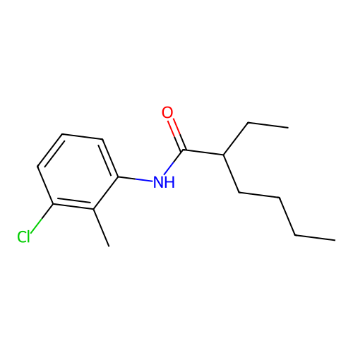N-(3-chloro-2-methylphenyl)-2-ethylhexanamide structure