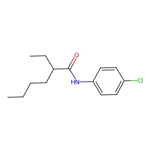 N-(4-chlorophenyl)-2-ethylhexanamide structure
