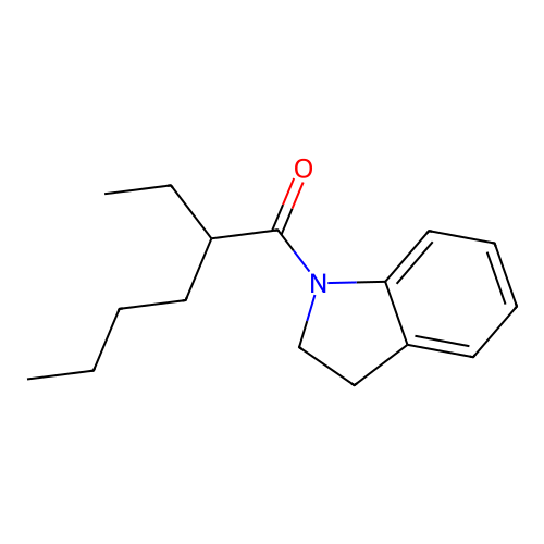 1-(2,3-Dihydroindol-1-yl)-2-ethylhexan-1-one structure