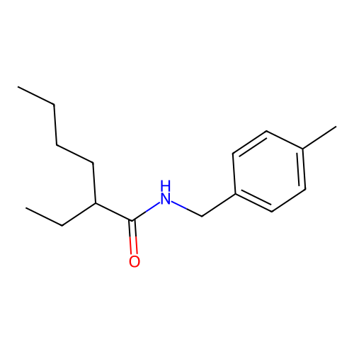 2-ethyl-N-[(4-methylphenyl)methyl]hexanamide structure