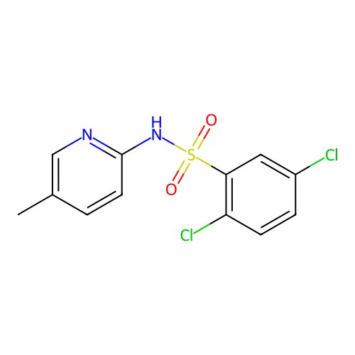 2,5-dichloro-N-(5-methylpyridin-2-yl)benzenesulfonamide structure
