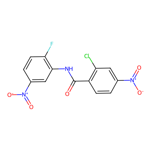 2-chloro-N-(2-fluoro-5-nitrophenyl)-4-nitrobenzamide structure