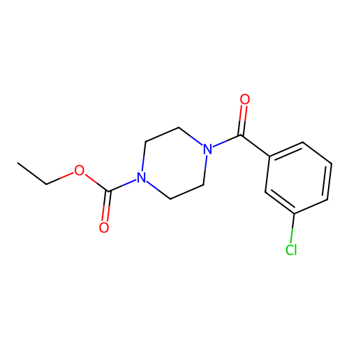 Ethyl 4-[(3-chlorophenyl)carbonyl]piperazinecarboxylate structure