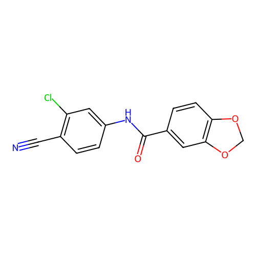 N-(3-chloro-4-cyanophenyl)-1,3-benzodioxole-5-carboxamide structure