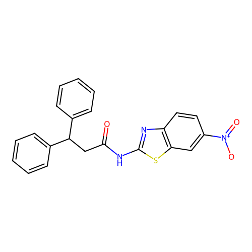 N-(6-nitro-1,3-benzothiazol-2-yl)-3,3-diphenylpropanamide structure