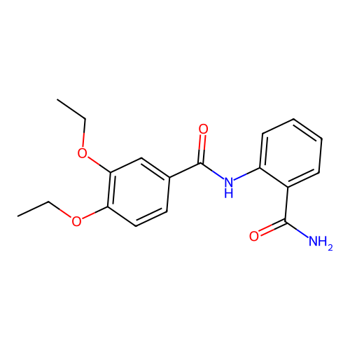 N-(2-carbamoylphenyl)-3,4-diethoxybenzamide structure