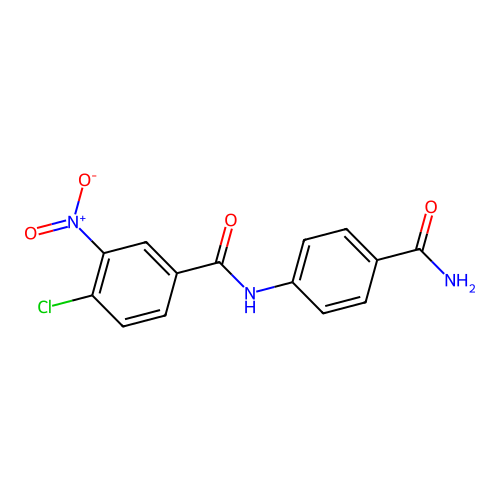 N-(4-carbamoylphenyl)-4-chloro-3-nitrobenzamide structure