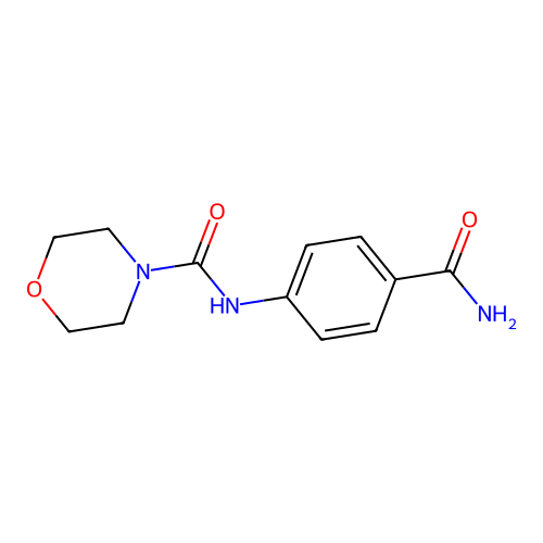 N-(4-carbamoylphenyl)morpholine-4-carboxamide structure