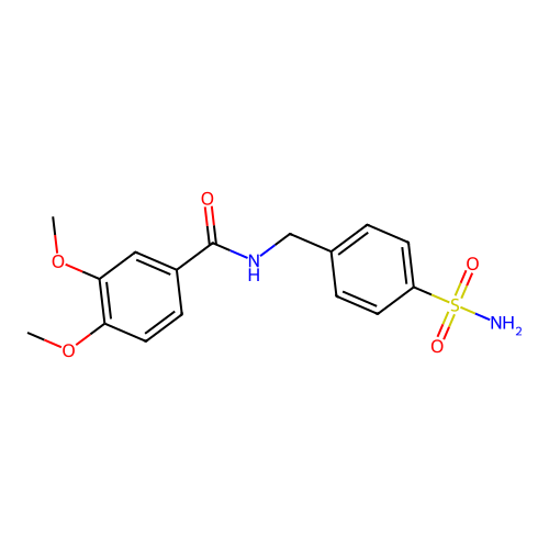 3,4-dimethoxy-N-(4-sulfamoylbenzyl)benzamide structure