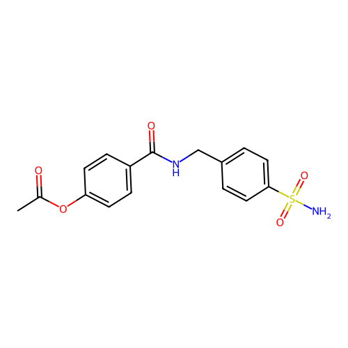 4-[(4-Sulfamoylbenzyl)carbamoyl]phenyl acetate structure