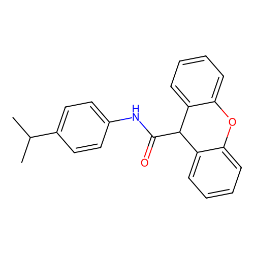 N-[4-(propan-2-yl)phenyl]-9H-xanthene-9-carboxamide structure