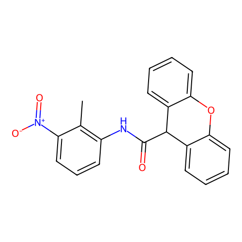 N-(2-methyl-3-nitrophenyl)-9H-xanthene-9-carboxamide structure