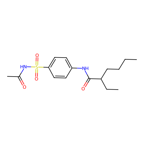 N-[4-(acetylsulfamoyl)phenyl]-2-ethylhexanamide structure