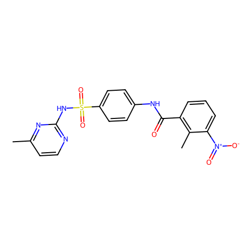 2-methyl-N-{4-[(4-methylpyrimidin-2-yl)sulfamoyl]phenyl}-3-nitrobenzamide structure