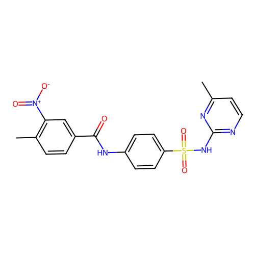 4-methyl-N-{4-[(4-methylpyrimidin-2-yl)sulfamoyl]phenyl}-3-nitrobenzamide structure