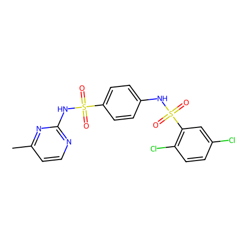 2,5-dichloro-N-[4-[(4-methylpyrimidin-2-yl)sulfamoyl]phenyl]benzenesulfonamide structure