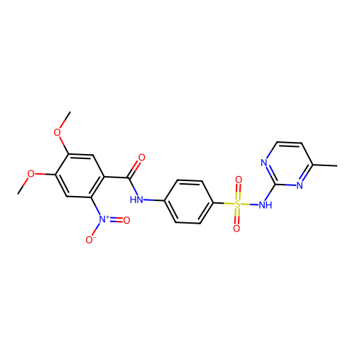 4,5-dimethoxy-N-{4-[(4-methylpyrimidin-2-yl)sulfamoyl]phenyl}-2-nitrobenzamide structure