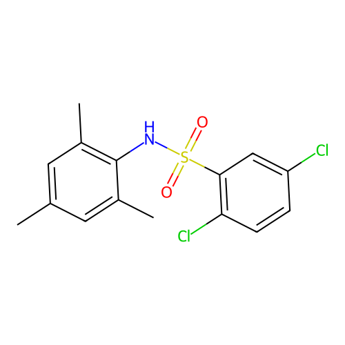 2,5-dichloro-N-(2,4,6-trimethylphenyl)benzenesulfonamide structure