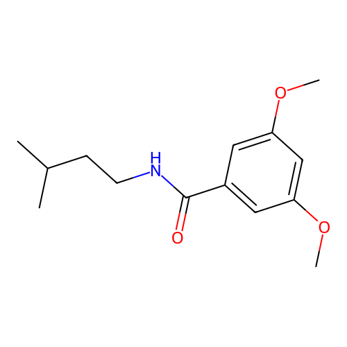 3,5-dimethoxy-N-(3-methylbutyl)benzamide structure
