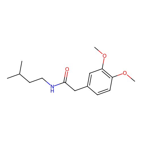 2-(3,4-dimethoxyphenyl)-N-(3-methylbutyl)acetamide structure