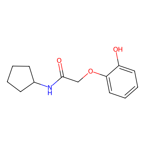 N-cyclopentyl-2-(2-hydroxyphenoxy)acetamide structure