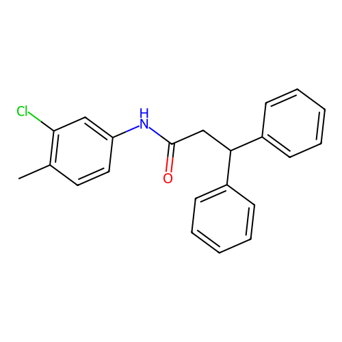N-(3-chloro-4-methylphenyl)-3,3-diphenylpropanamide structure