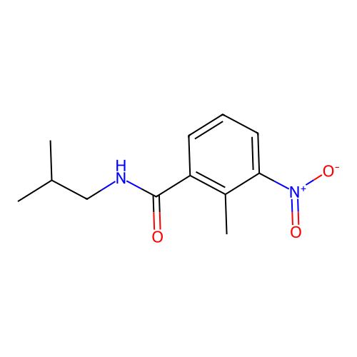 2-methyl-N-(2-methylpropyl)-3-nitrobenzamide structure