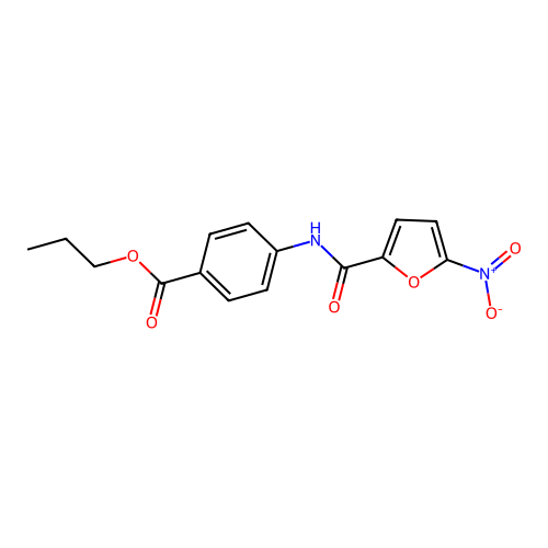 Propyl 4-[(5-nitro-2-furoyl)amino]benzoate structure
