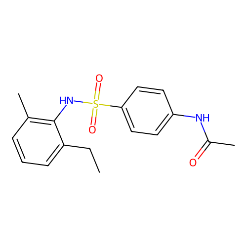 N-[4-[(2-ethyl-6-methylphenyl)sulfamoyl]phenyl]acetamide structure