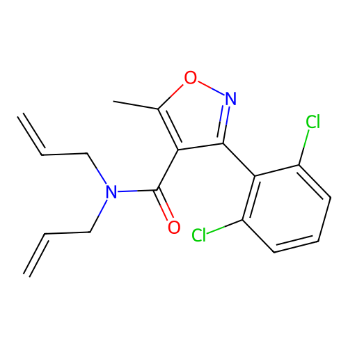 3-(2,6-dichlorophenyl)-5-methyl-N,N-di(prop-2-en-1-yl)-1,2-oxazole-4-carboxamide structure
