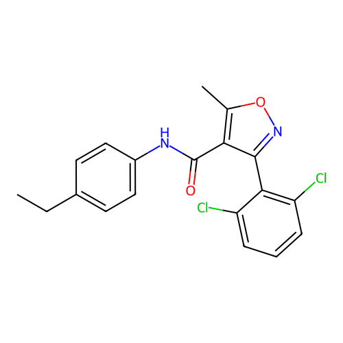 3-(2,6-dichlorophenyl)-N-(4-ethylphenyl)-5-methyl-1,2-oxazole-4-carboxamide structure