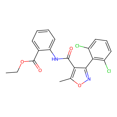 Ethyl 2-{[3-(2,6-dichlorophenyl)-5-methylisoxazol-4-yl]carbonylamino}benzoate structure