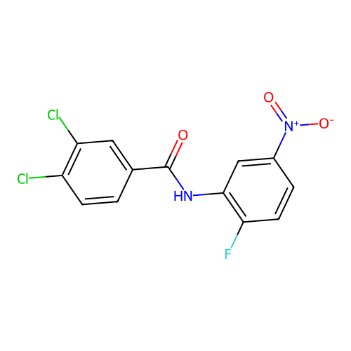 3,4-dichloro-N-(2-fluoro-5-nitrophenyl)benzamide structure