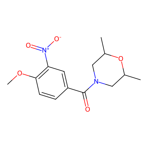 (2,6-Dimethylmorpholin-4-yl)(4-methoxy-3-nitrophenyl)methanone structure
