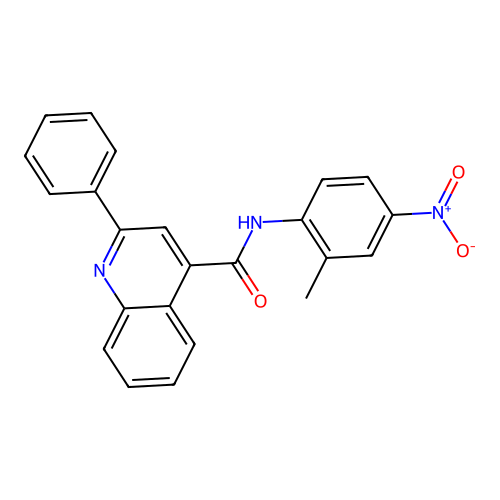 N-(2-methyl-4-nitrophenyl)-2-phenylquinoline-4-carboxamide structure