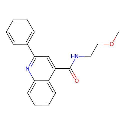 N-(2-methoxyethyl)-2-phenylquinoline-4-carboxamide structure