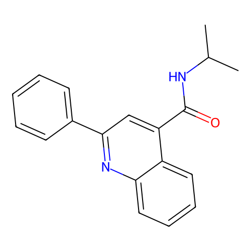 2-phenyl-N-(propan-2-yl)quinoline-4-carboxamide structure