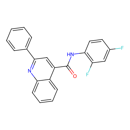 N-(2,4-difluorophenyl)-2-phenylquinoline-4-carboxamide structure