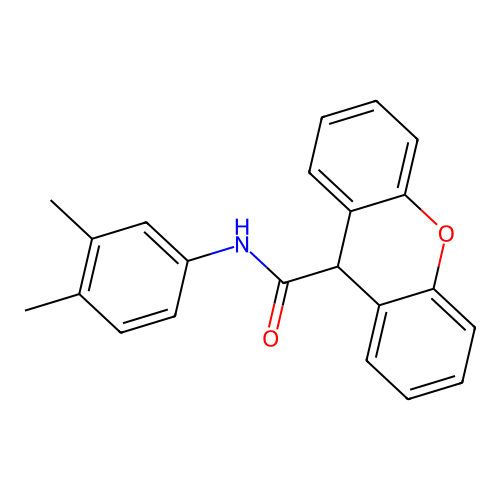 N-(3,4-dimethylphenyl)-9H-xanthene-9-carboxamide structure